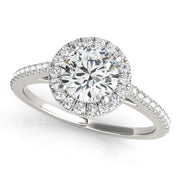 14K White Gold 1 1/3 ct tw Halo Diamond Engagement Ring