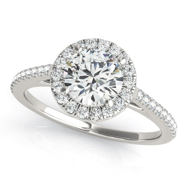 14K White Gold 1 1/3 ct tw Halo Diamond Engagement Ring