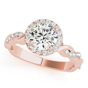 14K Rose Gold 1 1/3 ct tw Halo Diamond Engagement Ring