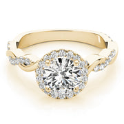 14K Yellow Gold 1 1/3 ct tw Halo Diamond Engagement Ring