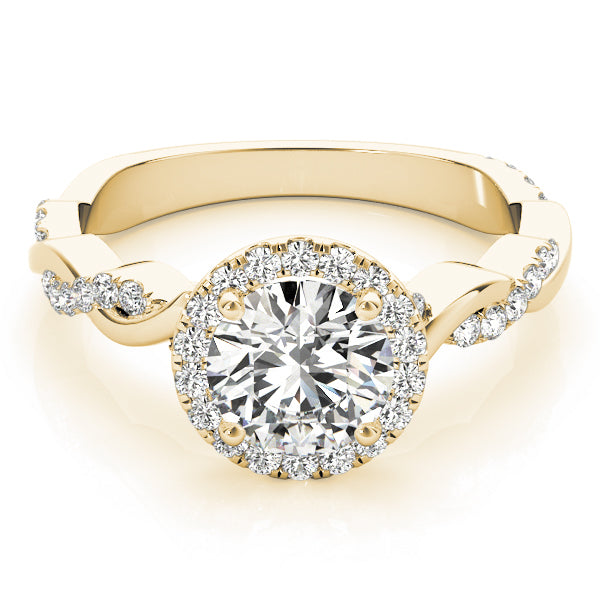 14K Yellow Gold 1 1/3 ct tw Halo Diamond Engagement Ring