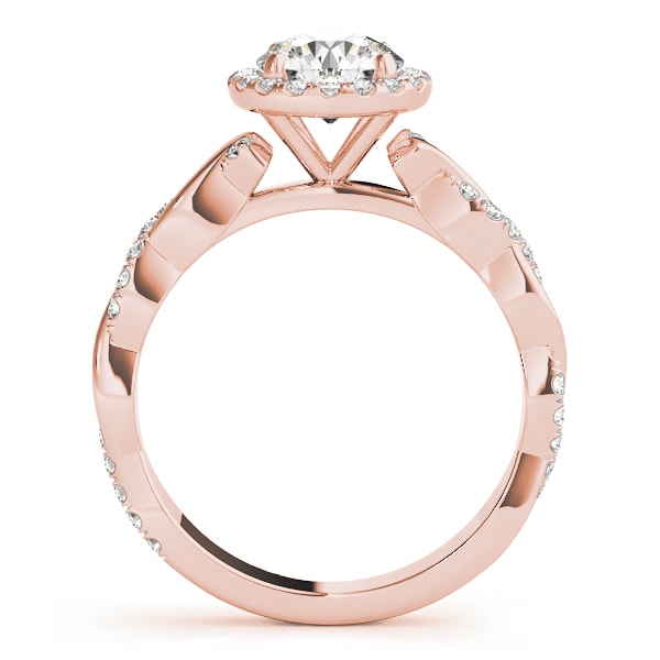 14K Rose Gold 1 1/3 ct tw Halo Diamond Engagement Ring