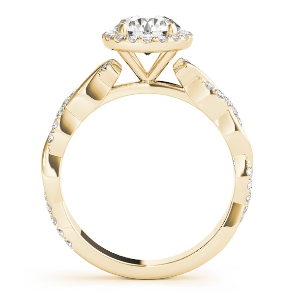 14K Yellow Gold 1 1/3 ct tw Halo Diamond Engagement Ring