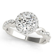 Round Diamond Halo Engagement Ring