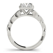 Diamond Halo Square Center Engagement Ring