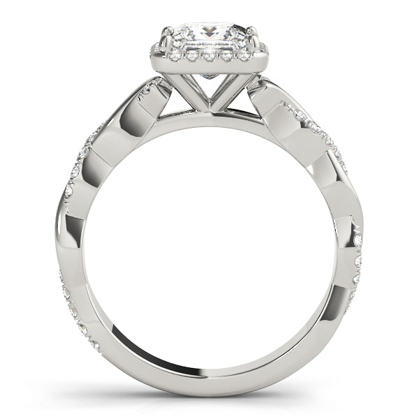 Diamond Halo Square Center Engagement Ring