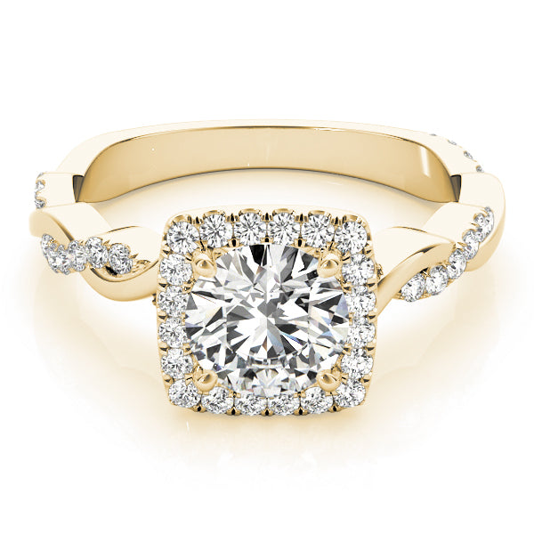 14K Yellow Gold 1 1/3 ct tw Halo Diamond Engagement Ring