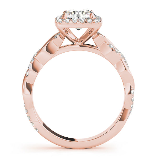 14K Rose Gold 1 1/3 ct tw Halo Diamond Engagement Ring