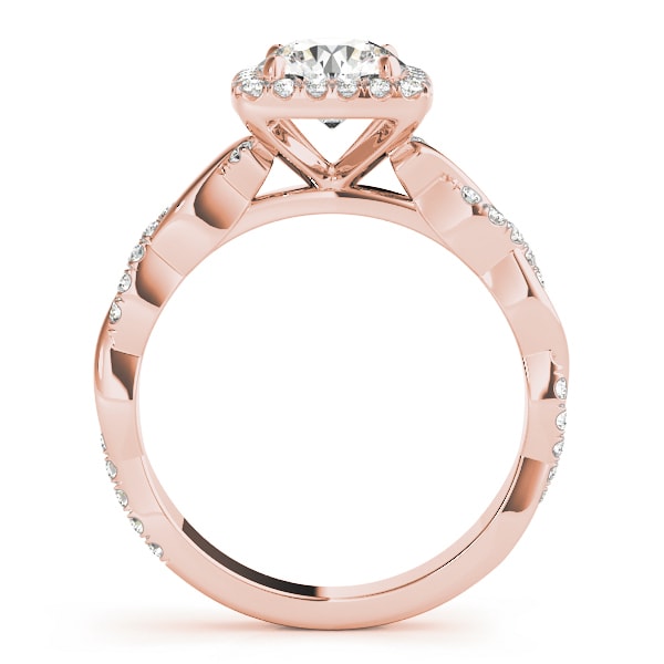 18K Rose Gold 1 1/3 ct tw Halo Diamond Engagement Ring