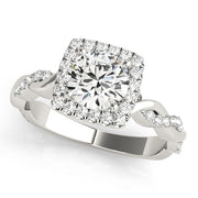 18K White Gold 1 1/3 ct tw Halo Diamond Engagement Ring