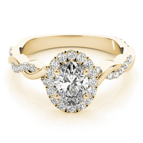 18K Yellow Gold 1/2 ct tw Halo Diamond Engagement Ring