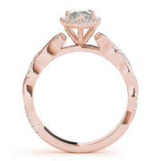 14K Rose Gold 1 1/3 ct tw Halo Diamond Engagement Ring