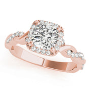 18K Rose Gold 1 1/3 ct tw Halo Diamond Engagement Ring