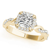 14K Yellow Gold 1 1/3 ct tw Halo Diamond Engagement Ring