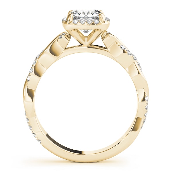 18K Yellow Gold 1 1/3 ct tw Halo Diamond Engagement Ring