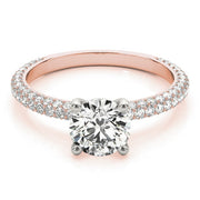 18K Rose Gold 1 1/2 ct tw Pave Diamond Engagement Ring