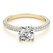 14K Yellow Gold 1 1/2 ct tw Pave Diamond Engagement Ring