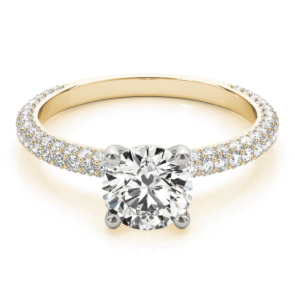 14K Yellow Gold 1 1/2 ct tw Pave Diamond Engagement Ring