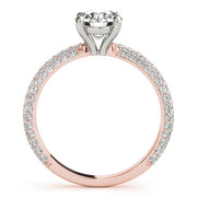 14K Rose Gold 1 1/2 ct tw Pave Diamond Engagement Ring