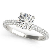 Round Diamond Pave Engagement Ring