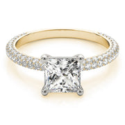 18K Yellow Gold 1 ct tw Pave Diamond Engagement Ring
