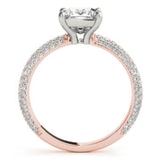 18K Rose Gold 1 ct tw Pave Diamond Engagement Ring