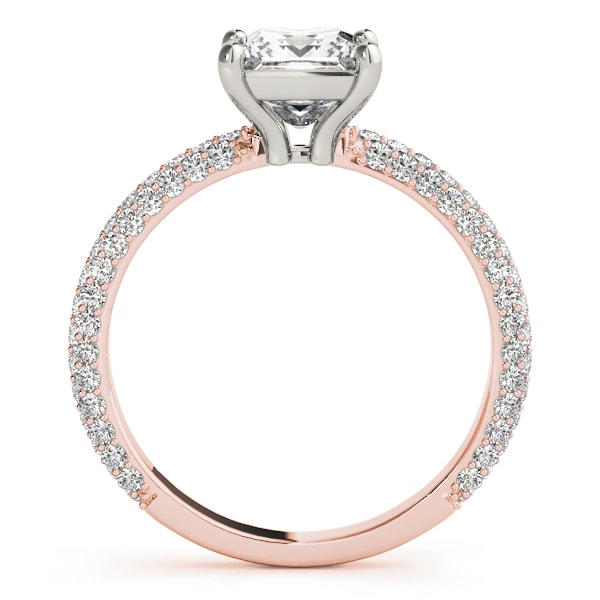 18K Rose Gold 1 ct tw Pave Diamond Engagement Ring