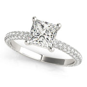 18K White Gold 1 ct tw Pave Diamond Engagement Ring