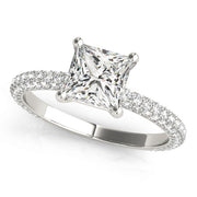 Diamond Pave Engagement Ring with Square Center