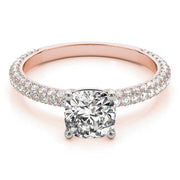 14K Rose Gold 1 ct tw Pave Diamond Engagement Ring