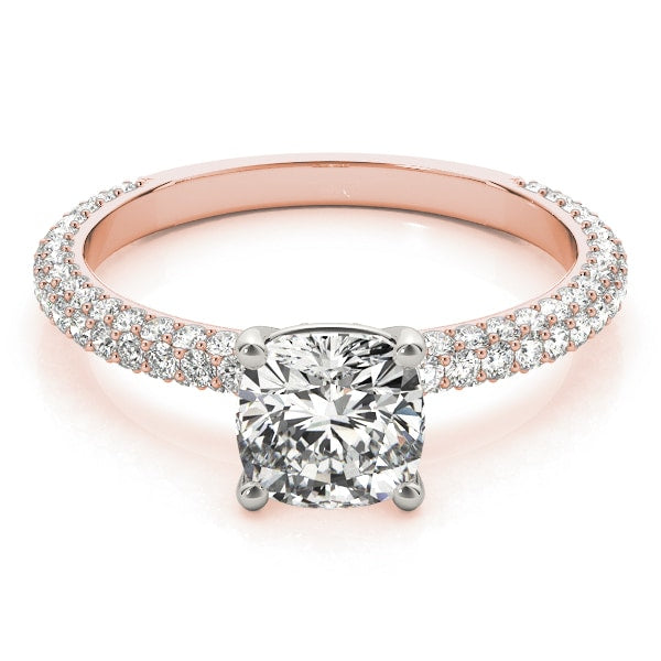14K Rose Gold 1 ct tw Pave Diamond Engagement Ring