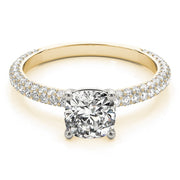 18K Yellow Gold 1 ct tw Pave Diamond Engagement Ring
