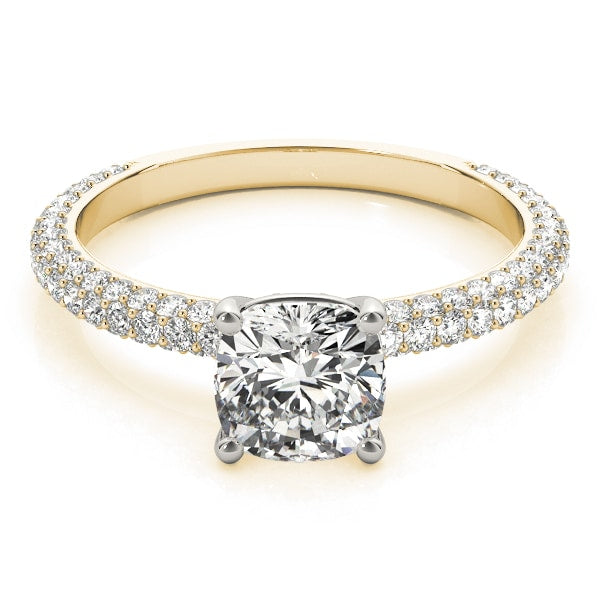 18K Yellow Gold 1 ct tw Pave Diamond Engagement Ring