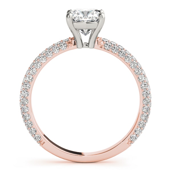 18K Rose Gold 1 ct tw Pave Diamond Engagement Ring