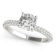 Platinum 1 ct tw Pave Diamond Engagement Ring