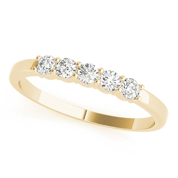 14K Yellow Gold 5-Diamond Wedding Ring