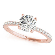 14K Rose Gold 1 1/4 ct tw Single Row Diamond Engagement Ring