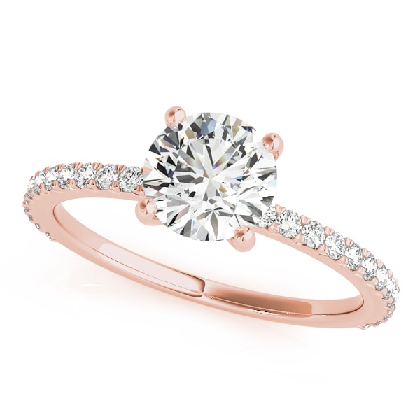 14K Rose Gold 1 1/4 ct tw Single Row Diamond Engagement Ring