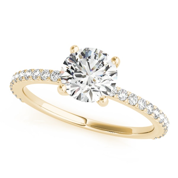 18K Yellow Gold 1 1/4 ct tw Single Row Diamond Engagement Ring