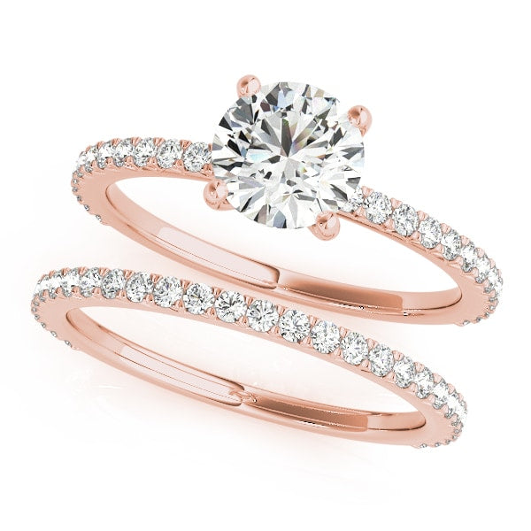 18K Rose Gold 1 1/4 ct tw Single Row Diamond Engagement Ring