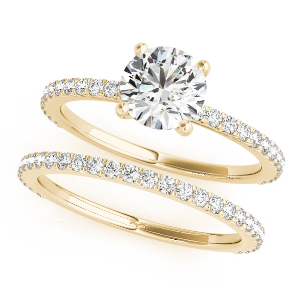 14K Yellow Gold 1 1/4 ct tw Single Row Diamond Engagement Ring