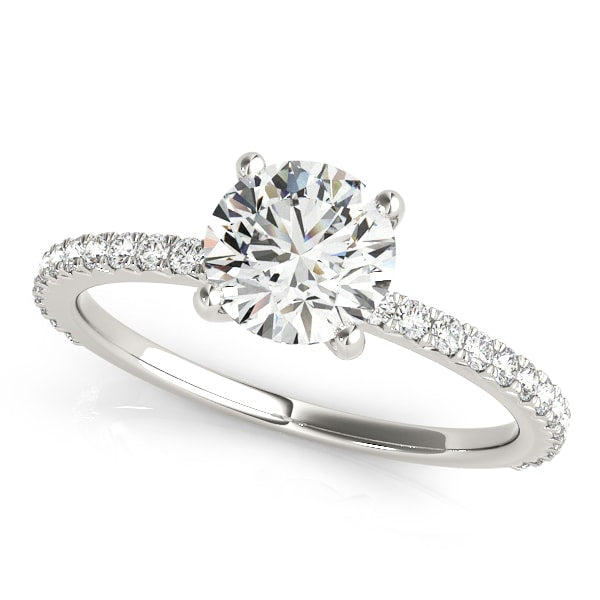 14K White Gold 1 1/4 ct tw Single Row Diamond Engagement Ring