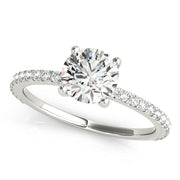 14K Gold Round Diamond Engagement Ring
