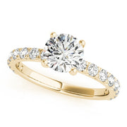 14K Yellow Gold 1 1/2 ct tw Single Row Diamond Engagement Ring