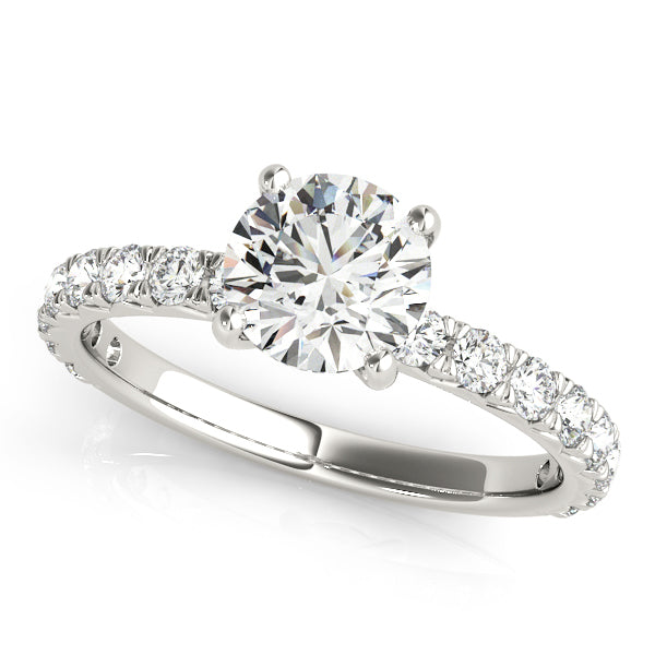 Round Diamond Single Row Engagement Ring