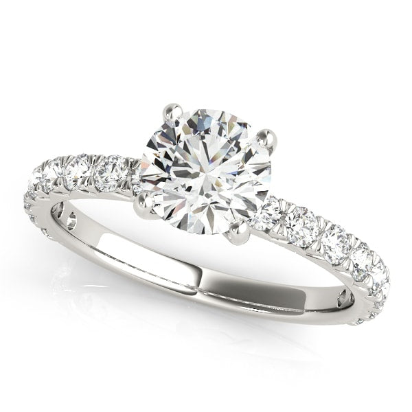 Platinum 1 1/2 ct tw Single Row Diamond Engagement Ring