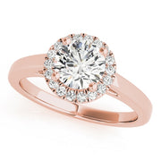 18K Rose Gold 1 1/8 ct tw Halo Diamond Engagement Ring