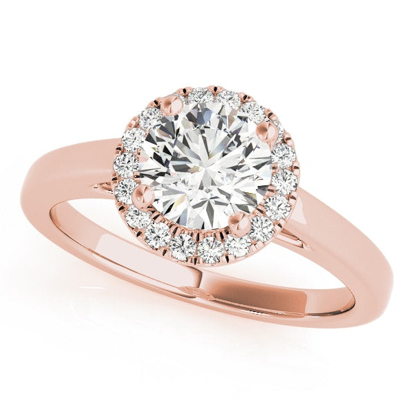 18K Rose Gold 1 1/8 ct tw Halo Diamond Engagement Ring