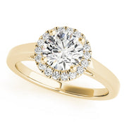 18K Yellow Gold 1 1/8 ct tw Halo Diamond Engagement Ring