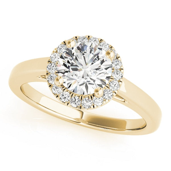 18K Yellow Gold 1 1/8 ct tw Halo Diamond Engagement Ring